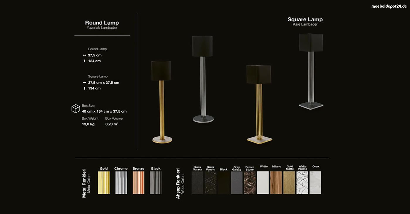 Gold Metal Dresser Lamp