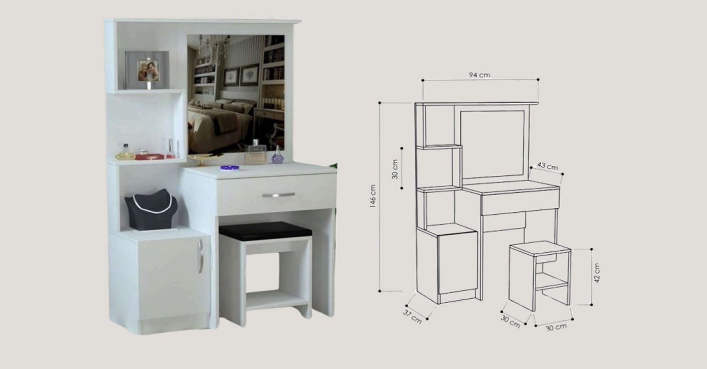 Aynalı Makyaj Masası